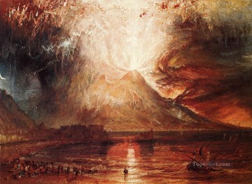 Erupción del Vesubio Romántico Turner Pinturas al óleo